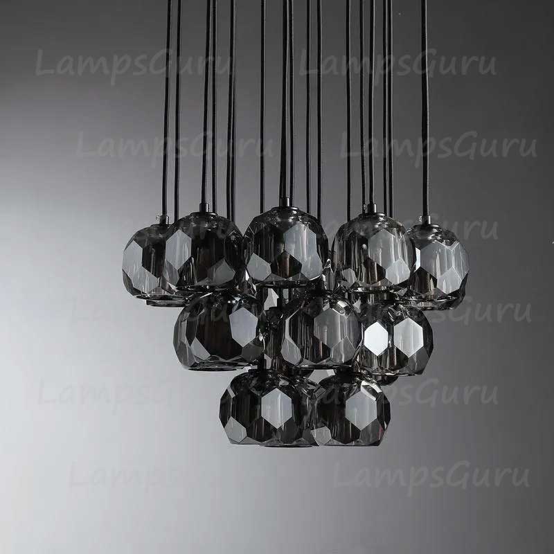 LG Boulla Glass Round Cluster Chandelier