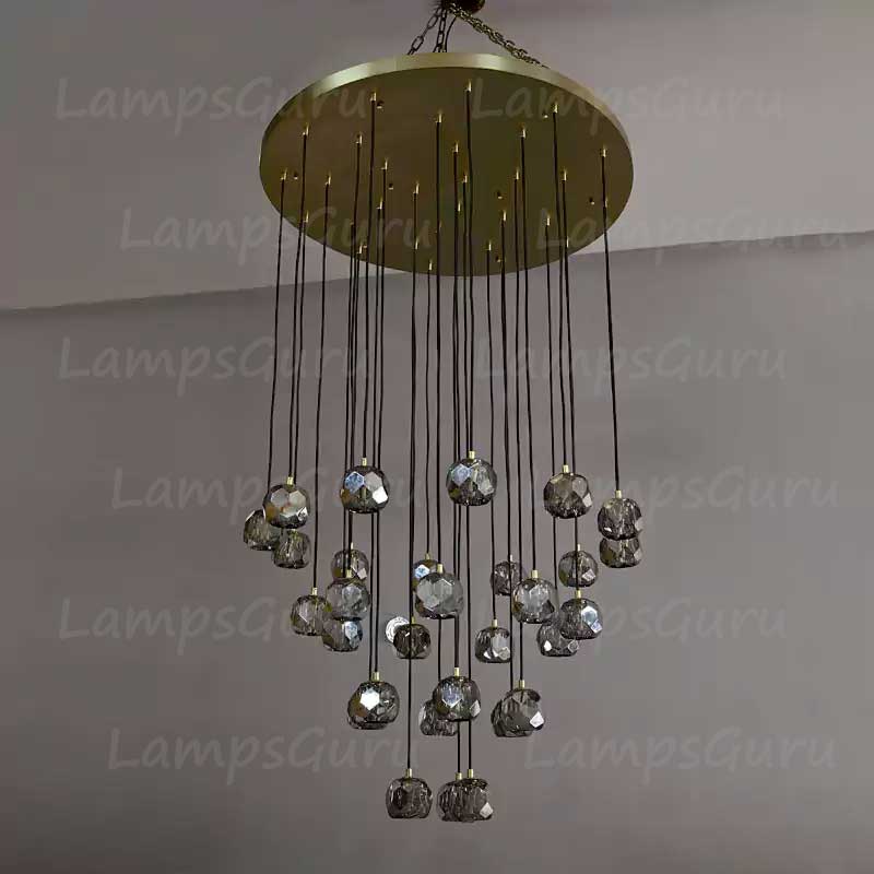 LG Boulla Glass Round Cluster Chandelier