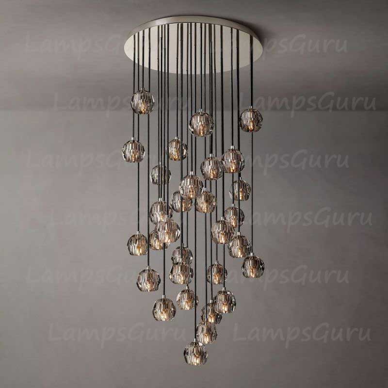 LG Boulla Glass Round Cluster Chandelier