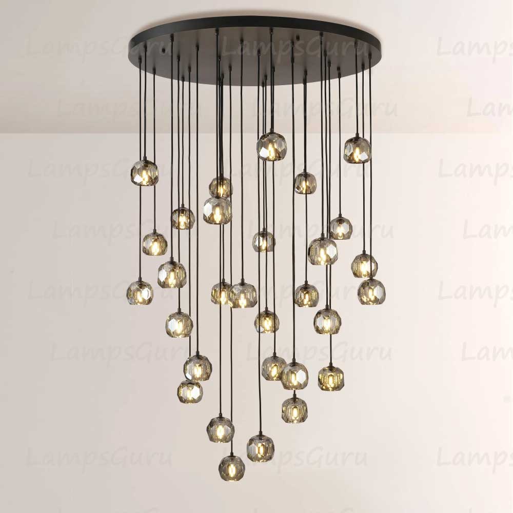 LG Boulla Glass Round Cluster Chandelier