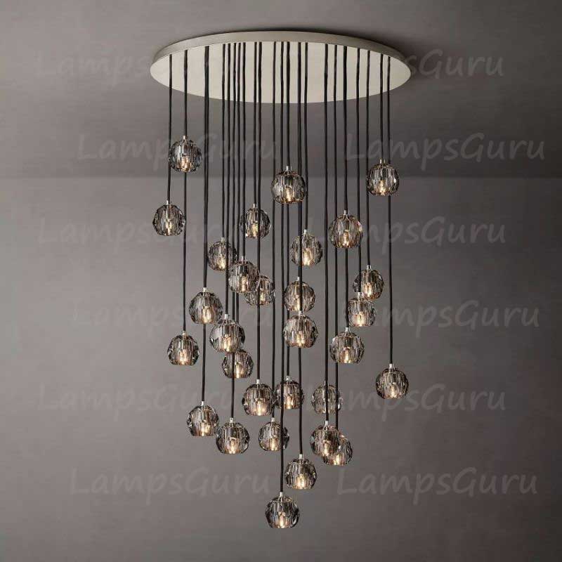 LG Boulla Glass Round Cluster Chandelier