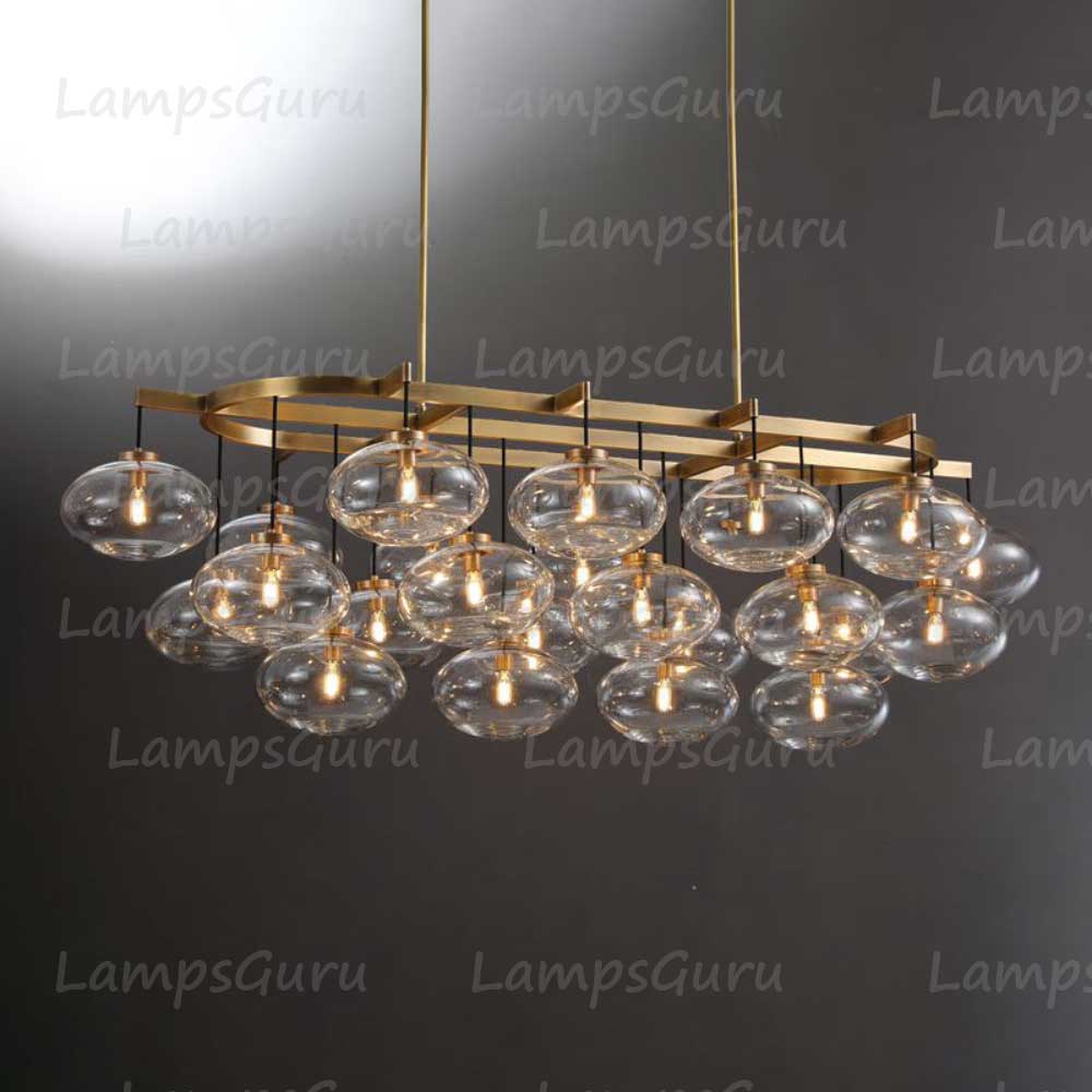 LG Cabret 72 Inch Clear Glass Bubble Linear Chandelier