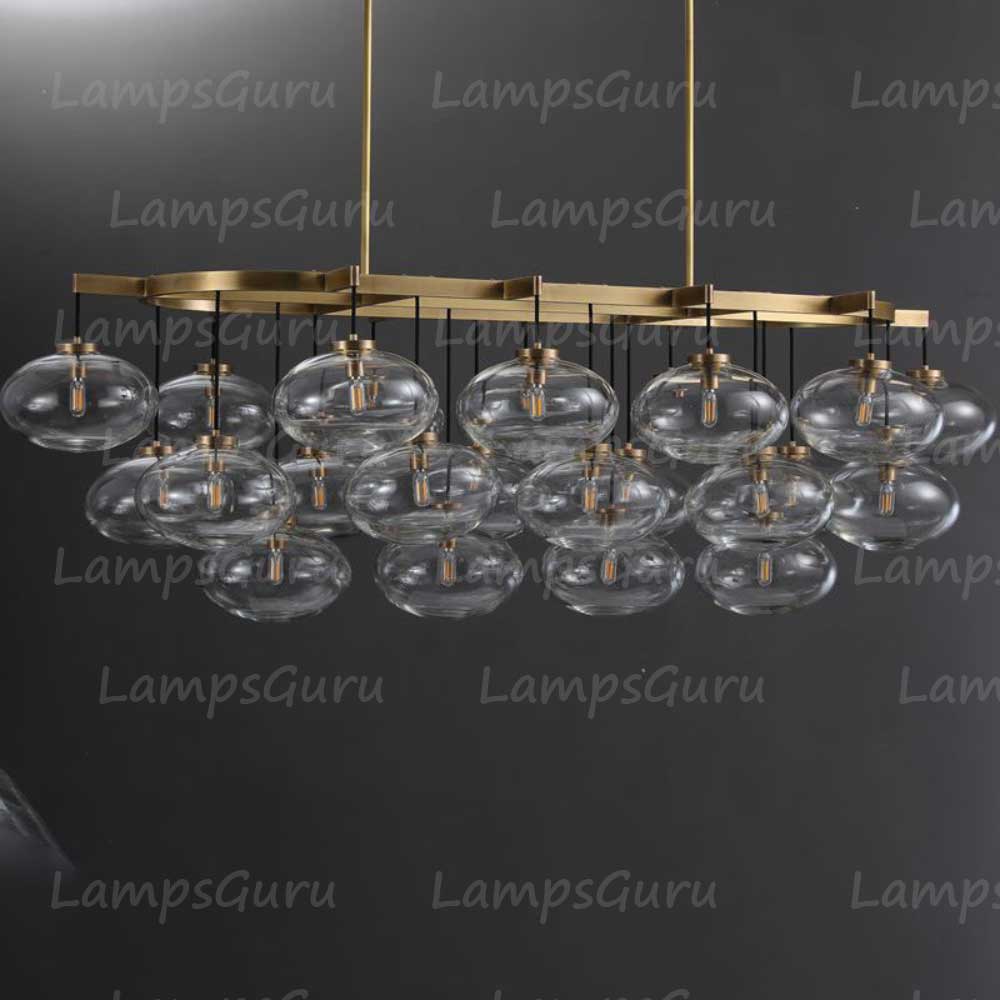 LG Cabret 72 Inch Clear Glass Bubble Linear Chandelier