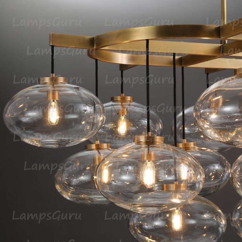 LG Cabret 72 Inch Clear Glass Bubble Linear Chandelier