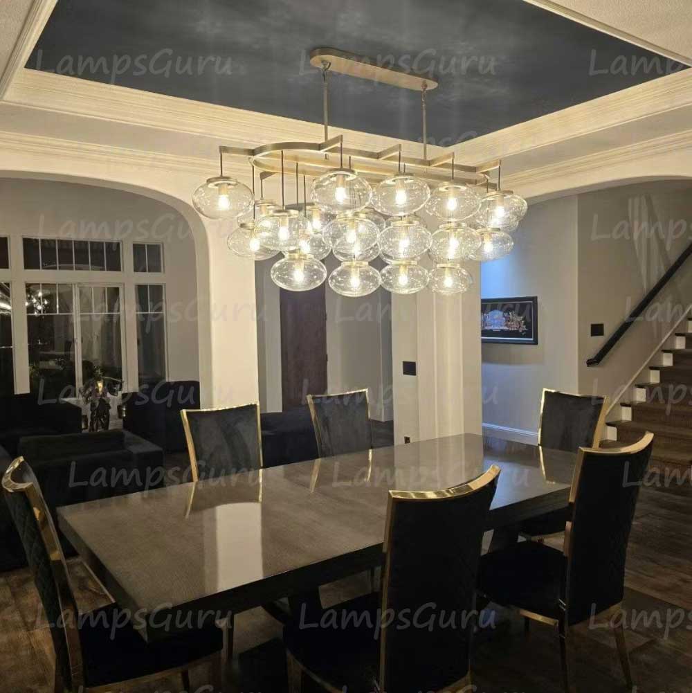 LG Cabret 72 Inch Clear Glass Bubble Linear Chandelier