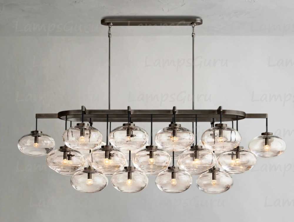 LG Cabret 72 Inch Clear Glass Bubble Linear Chandelier