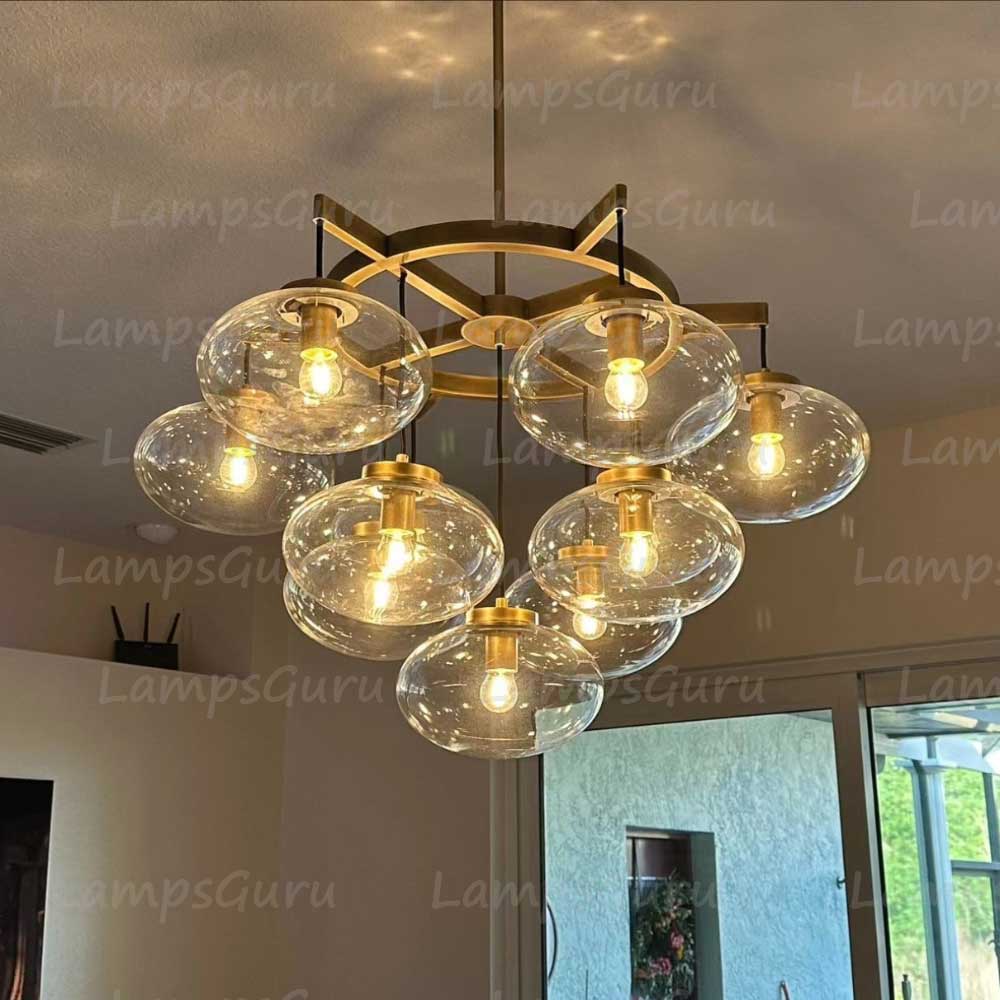 Cabrettey Clear Glass Round Chandelier 36"