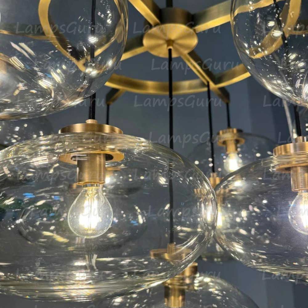 Cabrettey Clear Glass Round Chandelier 36"