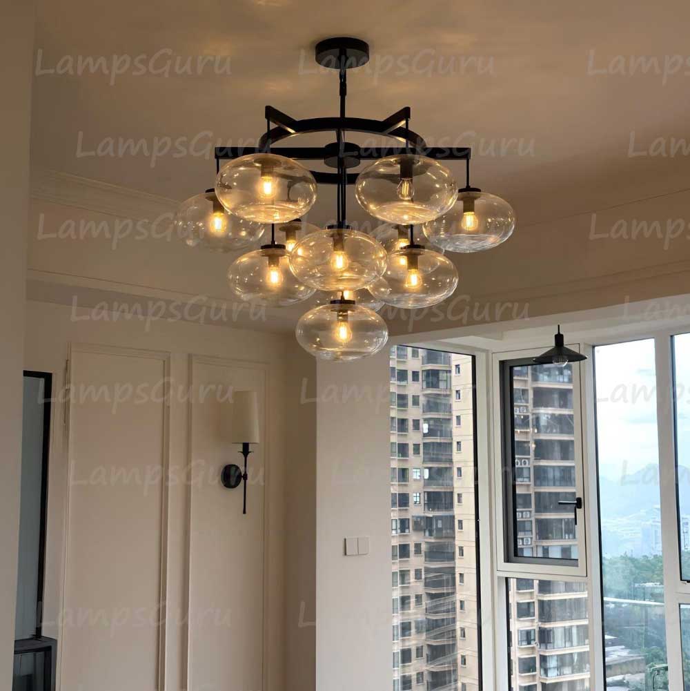 Cabrettey Clear Glass Round Chandelier 36"