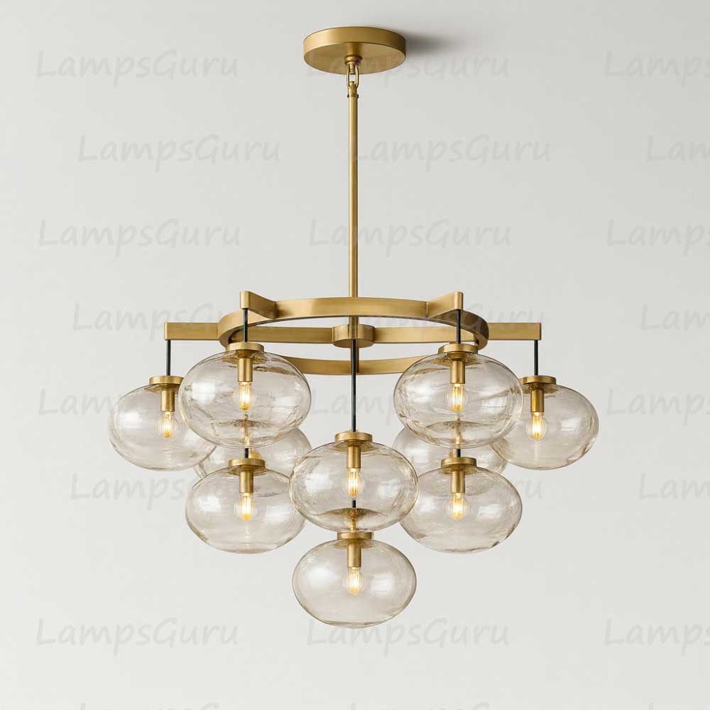 Cabrettey Clear Glass Round Chandelier 36"