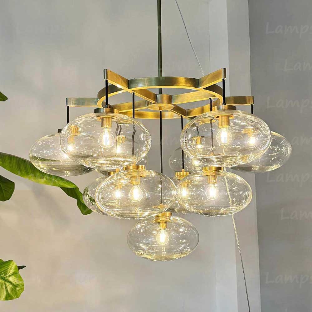Cabrettey Clear Glass Round Chandelier 36"