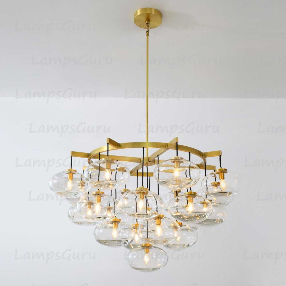 Cabrettey Clear Glass Round Chandelier 48"