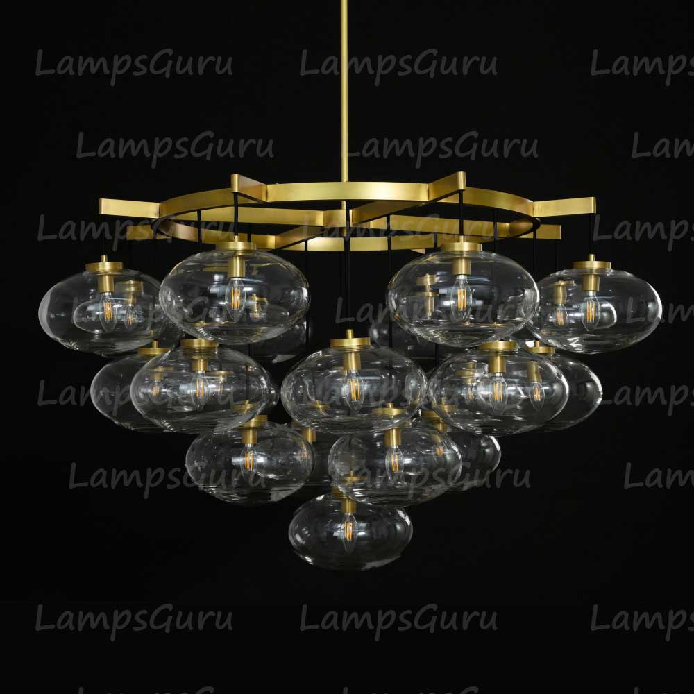 Cabrettey Clear Glass Round Chandelier 48"
