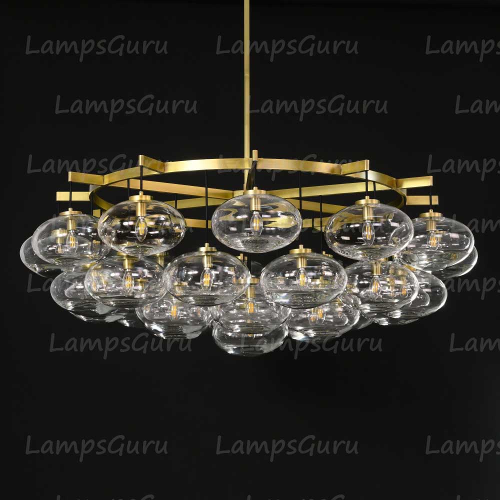 Cabrettey Clear Glass Round Chandelier 60"