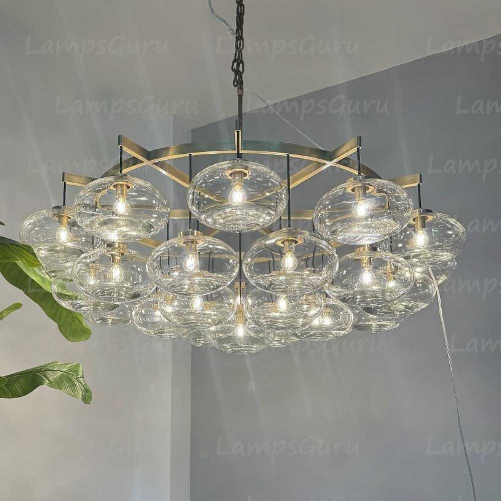 Cabrettey Clear Glass Round Chandelier 60"