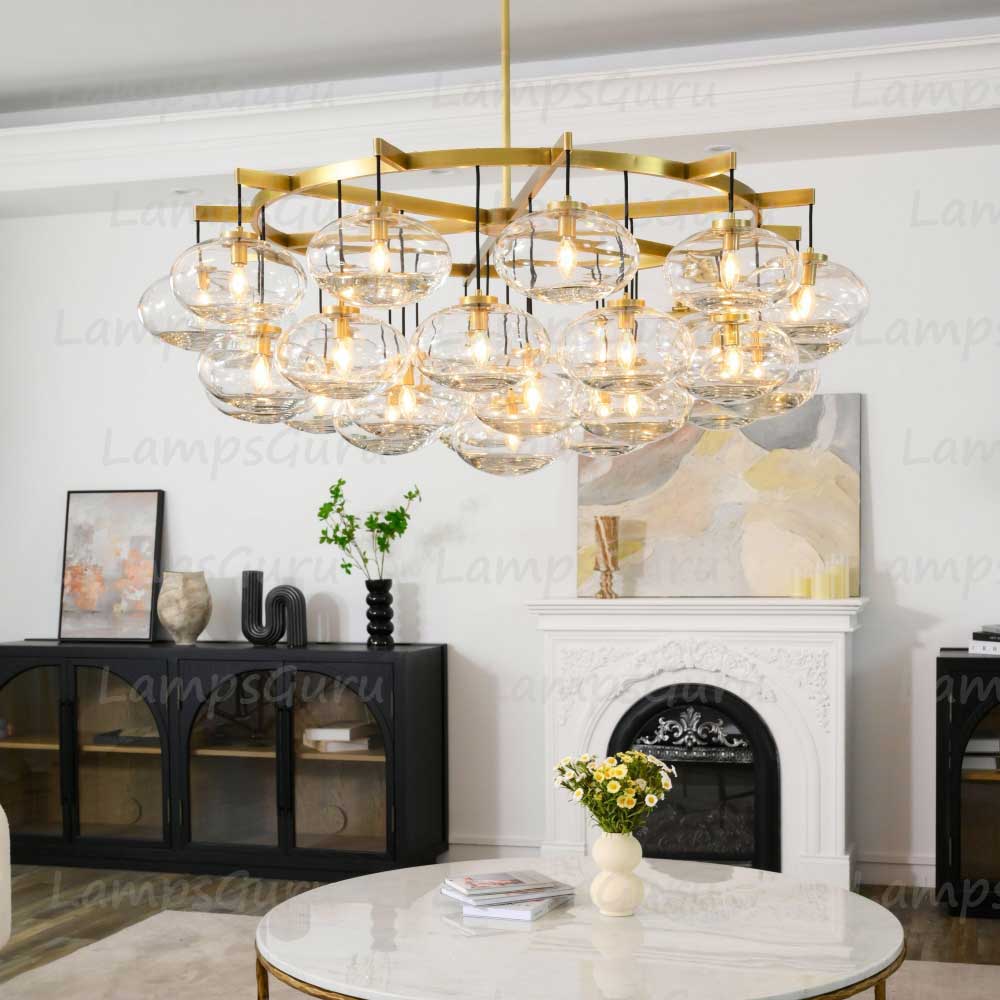 Cabrettey Clear Glass Round Chandelier 60"