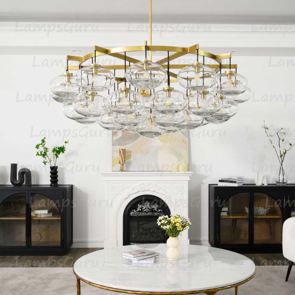 Cabrettey Clear Glass Round Chandelier 60"