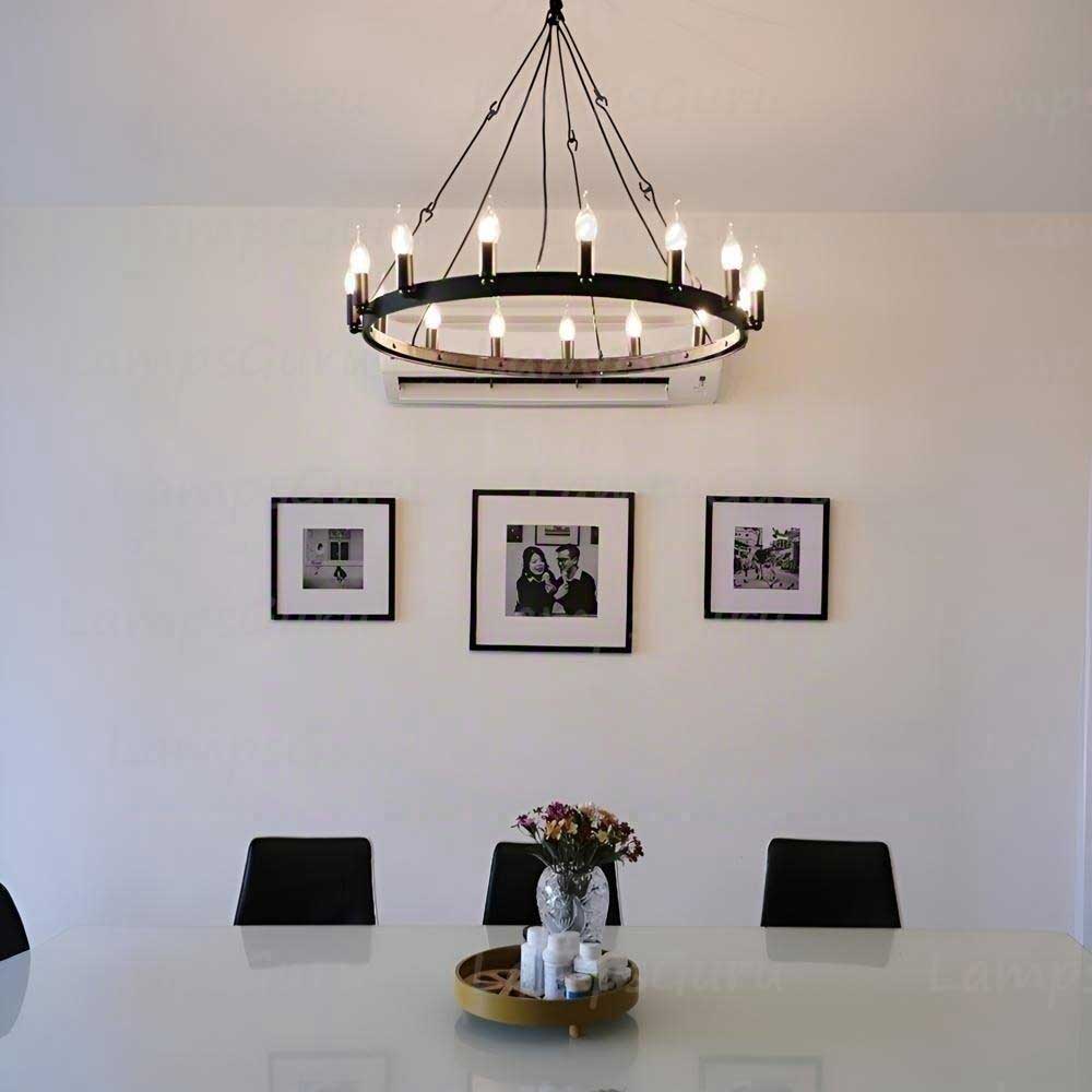 Caminoy Vintage Candelabra Round Chandelier 26"