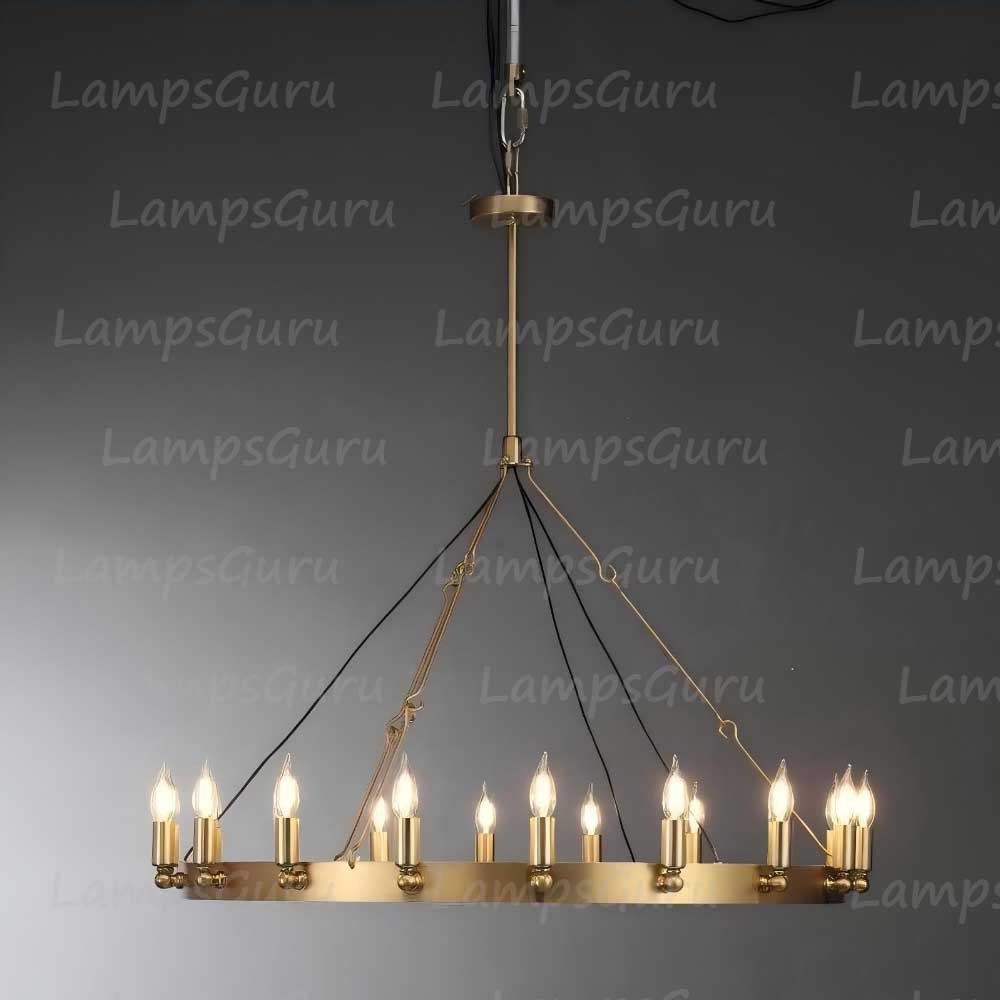 Caminoy Vintage Candelabra Round Chandelier 38"