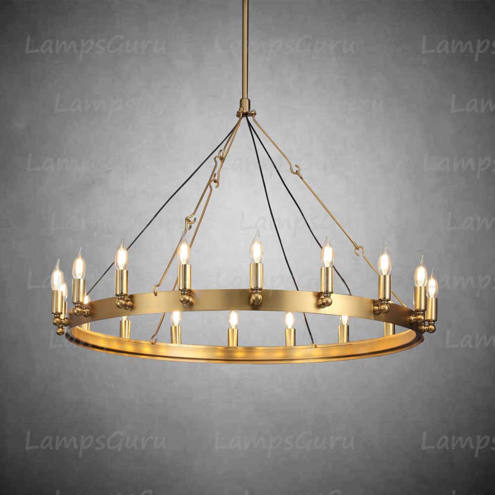 Caminoy Vintage Candelabra Round Chandelier 38"