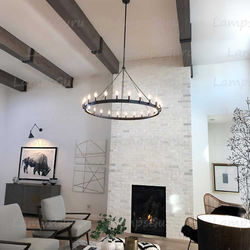 Caminoy Vintage Candelabra Round Chandelier 50"