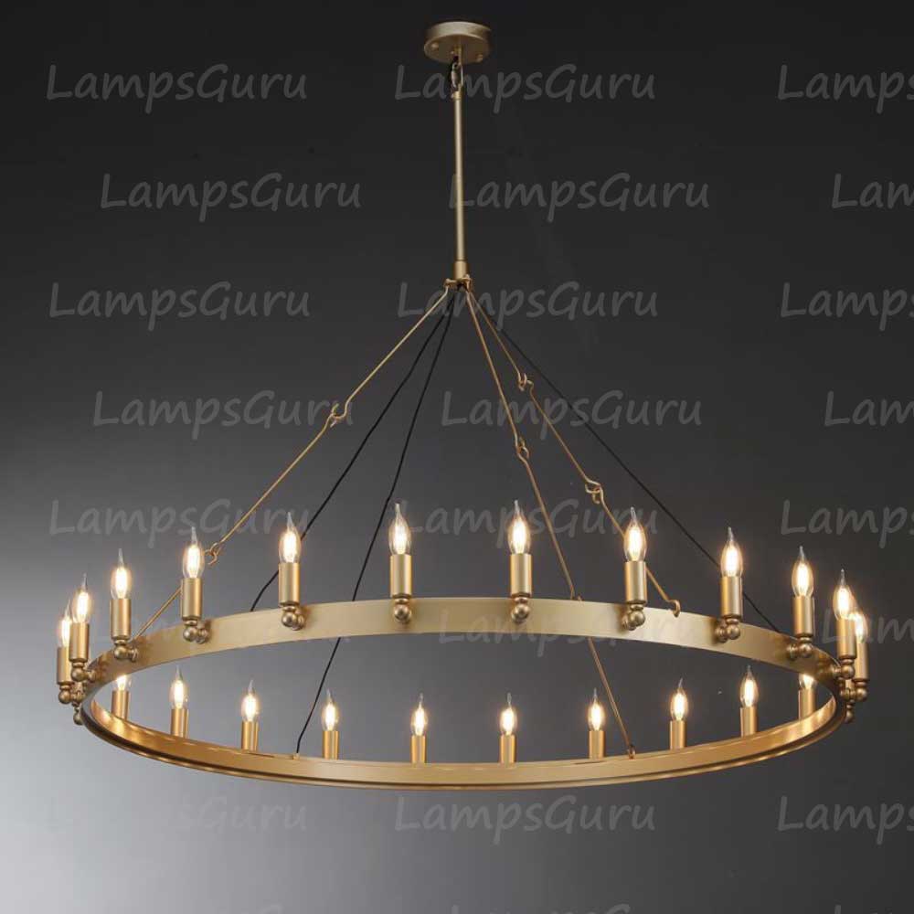 Caminoy Vintage Candelabra Round Chandelier 50"