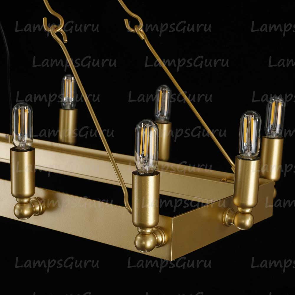 Caminoy Vintage Filament Rectangular Chandelier 41"