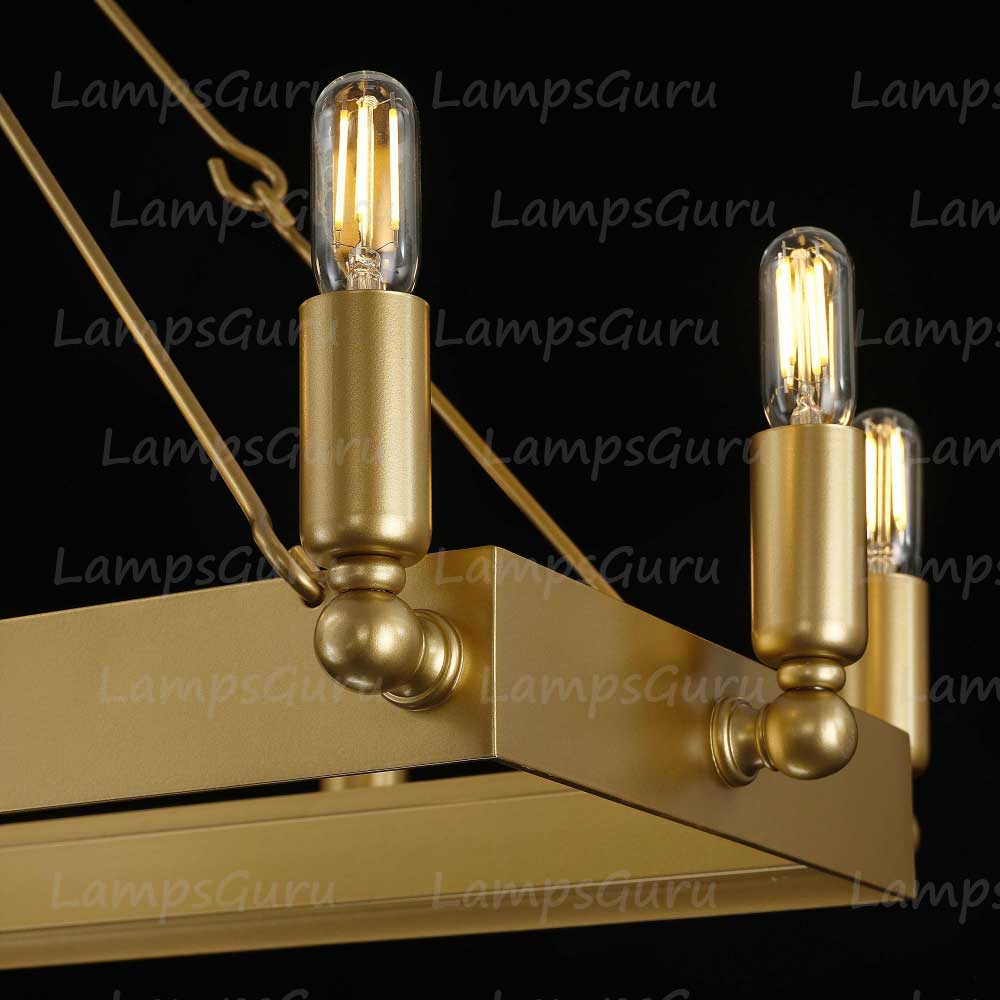 Caminoy Vintage Filament Rectangular Chandelier 41"