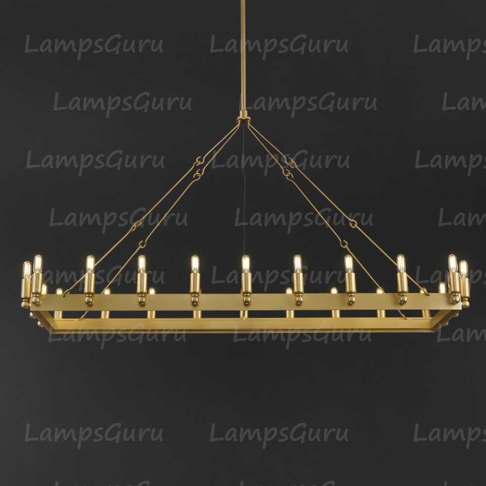 Caminoy Vintage Filament Rectangular Chandelier 52"