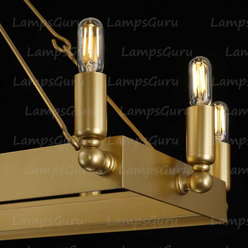Caminoy Vintage Filament Rectangular Chandelier 52"