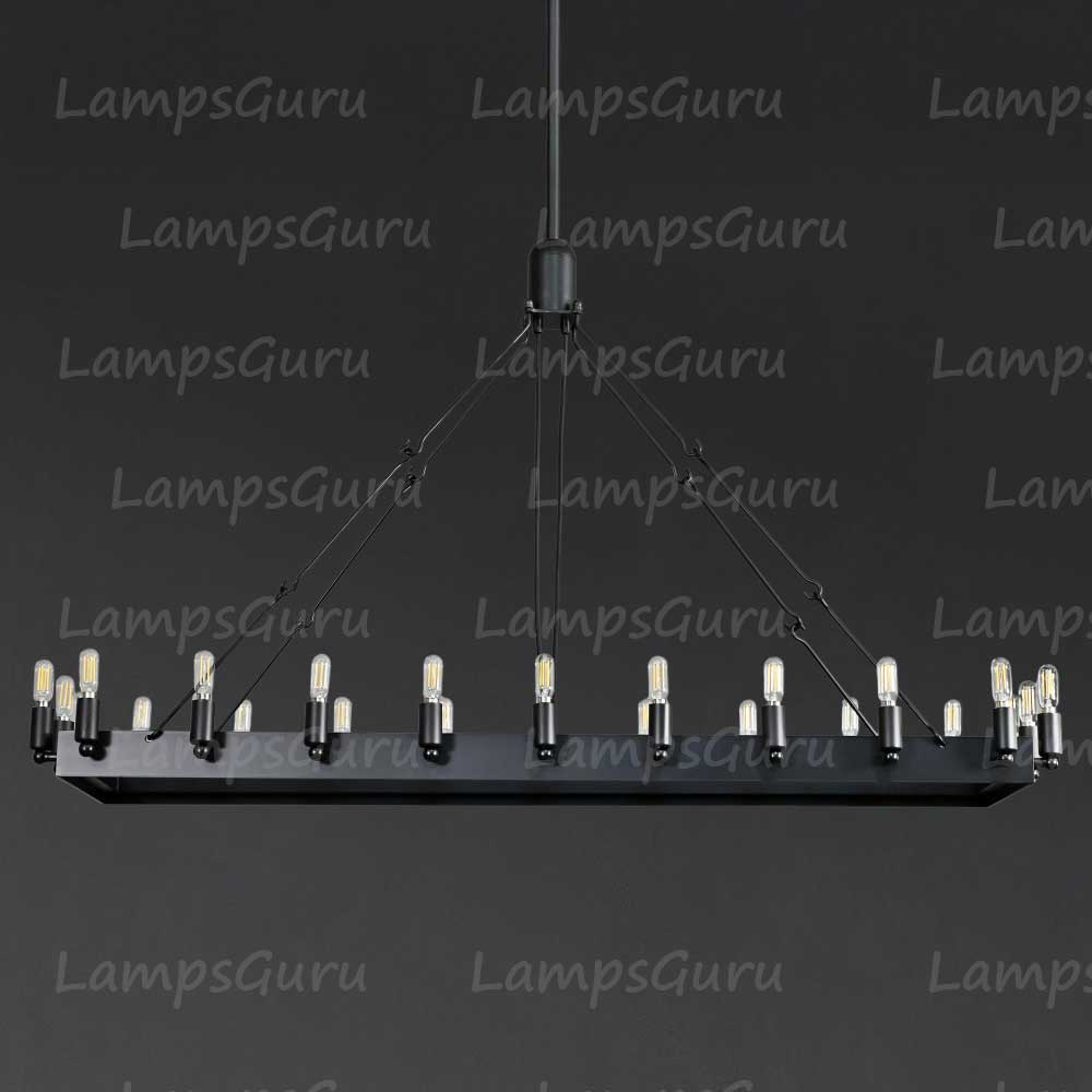 Caminoy Vintage Filament Rectangular Chandelier 52"
