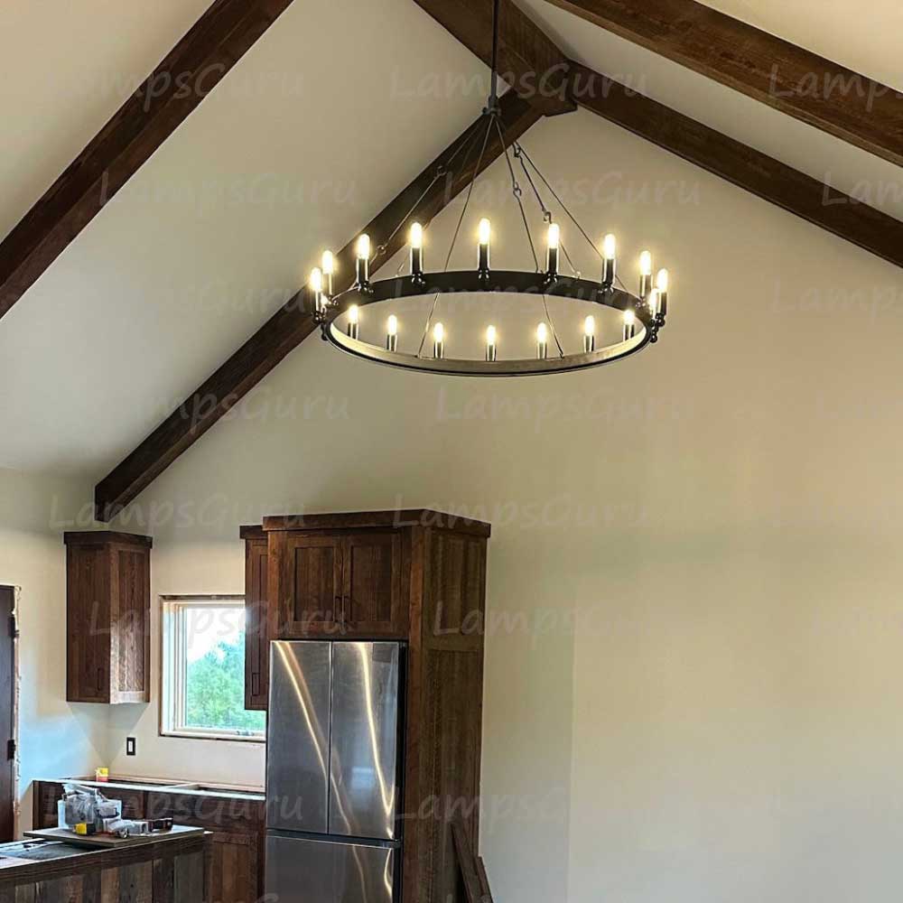 Caminoy Vintage Filament Round Chandelier 38"