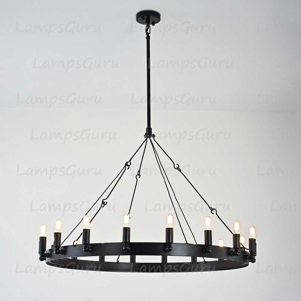 Caminoy Vintage Filament Round Chandelier 38"