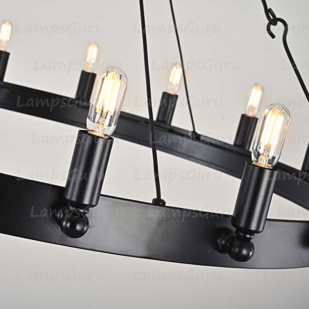 Caminoy Vintage Filament Round Chandelier 38"