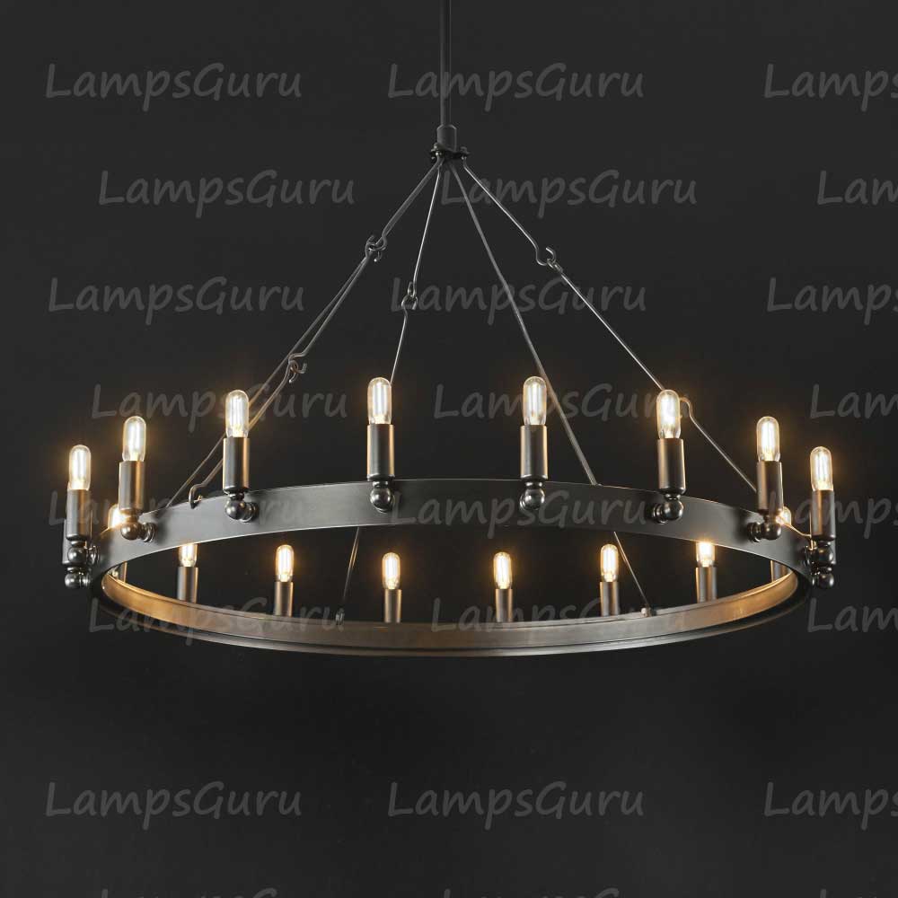 Caminoy Vintage Filament Round Chandelier 38"