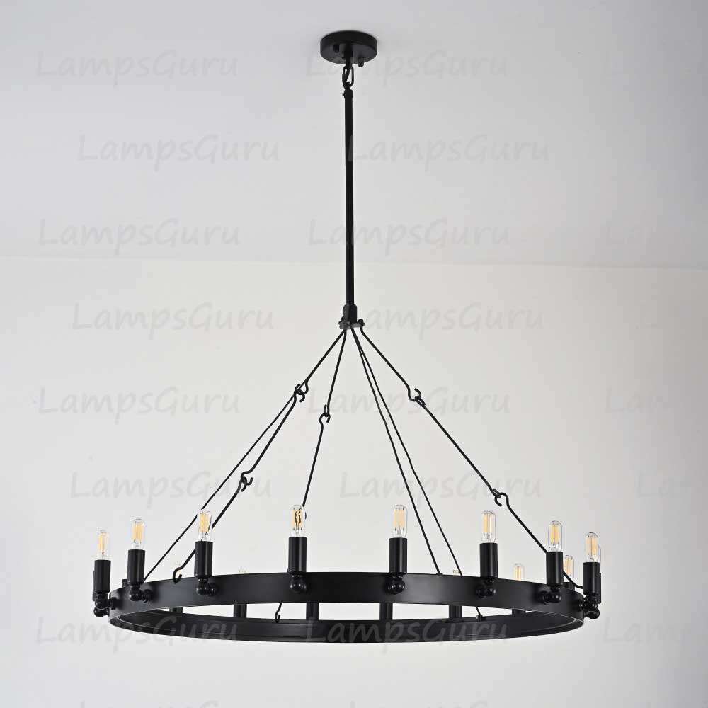 Caminoy Vintage Filament Round Chandelier 38"