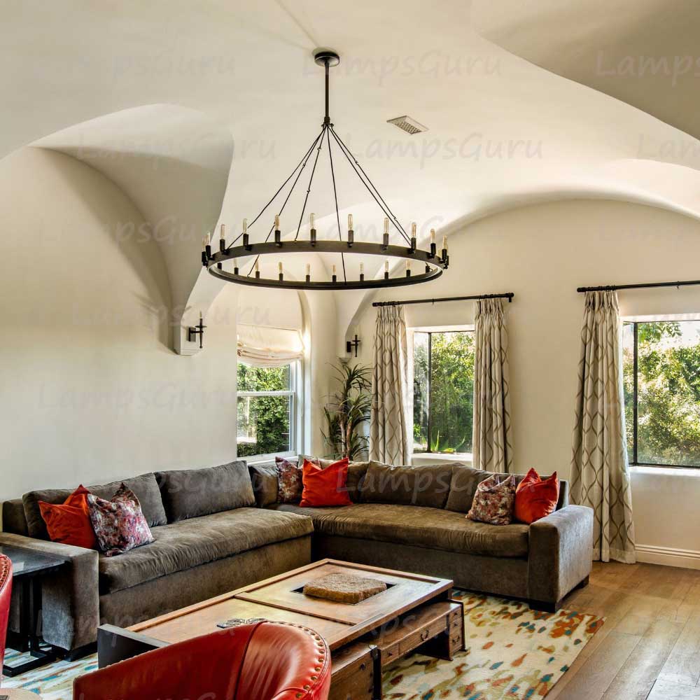 Caminoy Vintage Filament Round Chandelier 50"