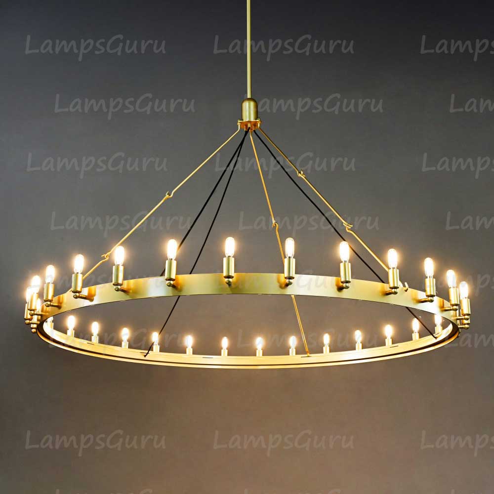Caminoy Vintage Filament Round Chandelier 63"