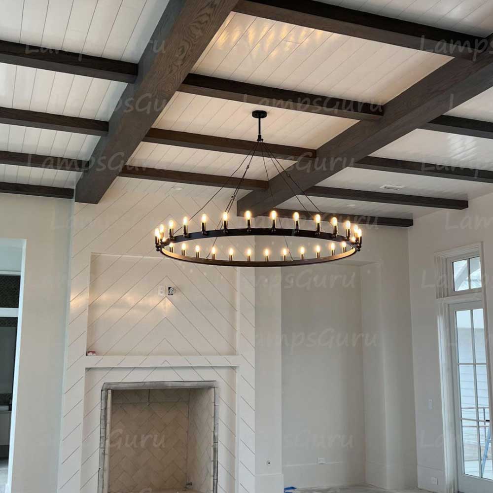 Caminoy Vintage Filament Round Chandelier 63"