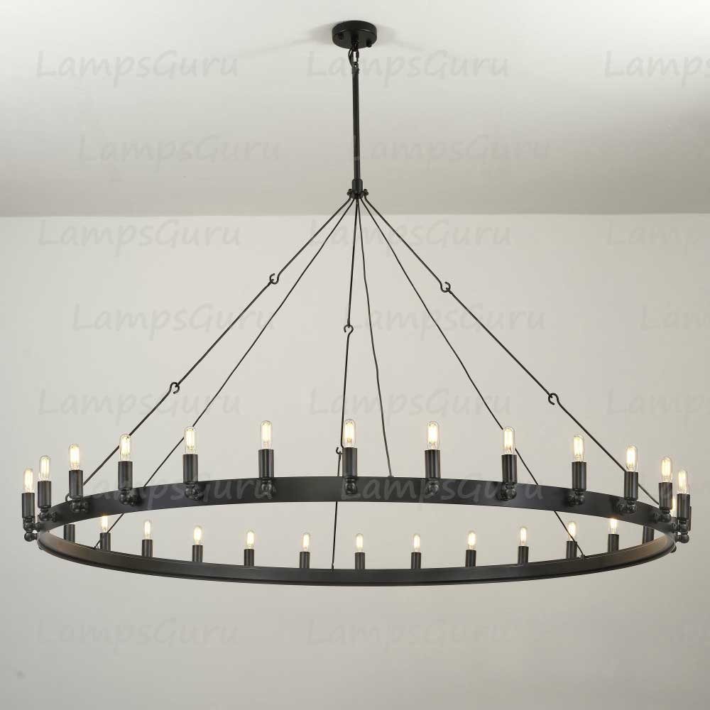 Caminoy Vintage Filament Round Chandelier 63"