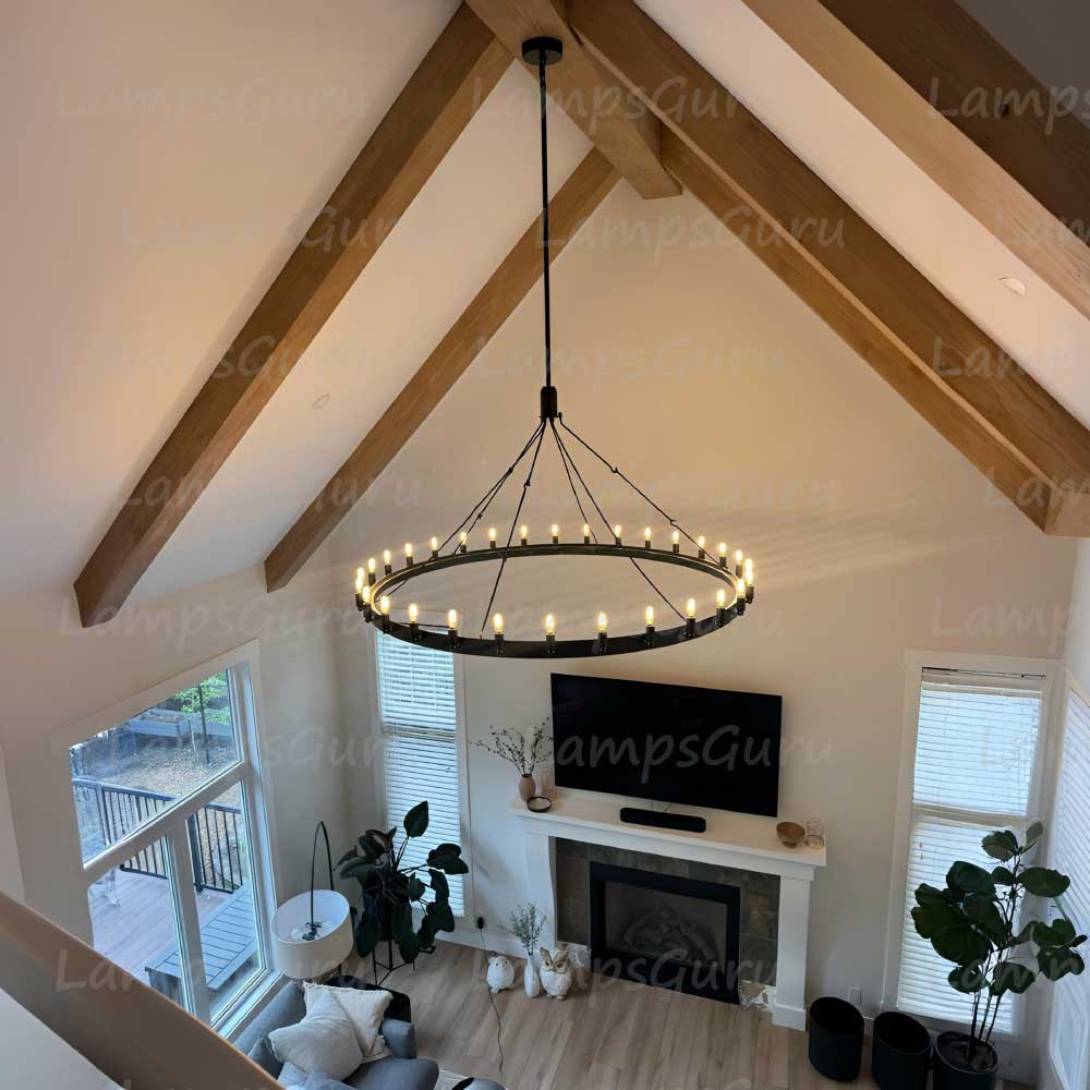 Caminoy Vintage Filament Round Chandelier 63"
