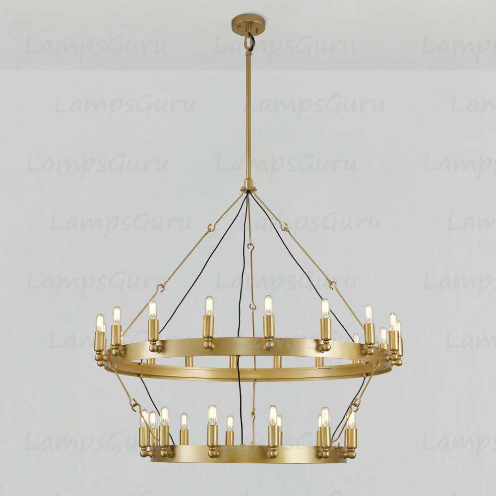 Caminoy Vintage Filament Two-Tier Chandelier 38"