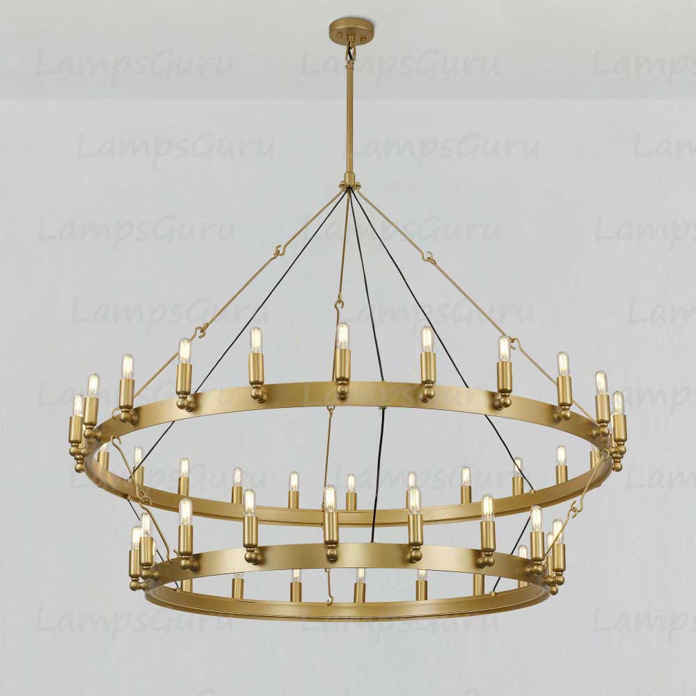 LG Caminoy Vintage Filament Two-Tier Chandelier 50"