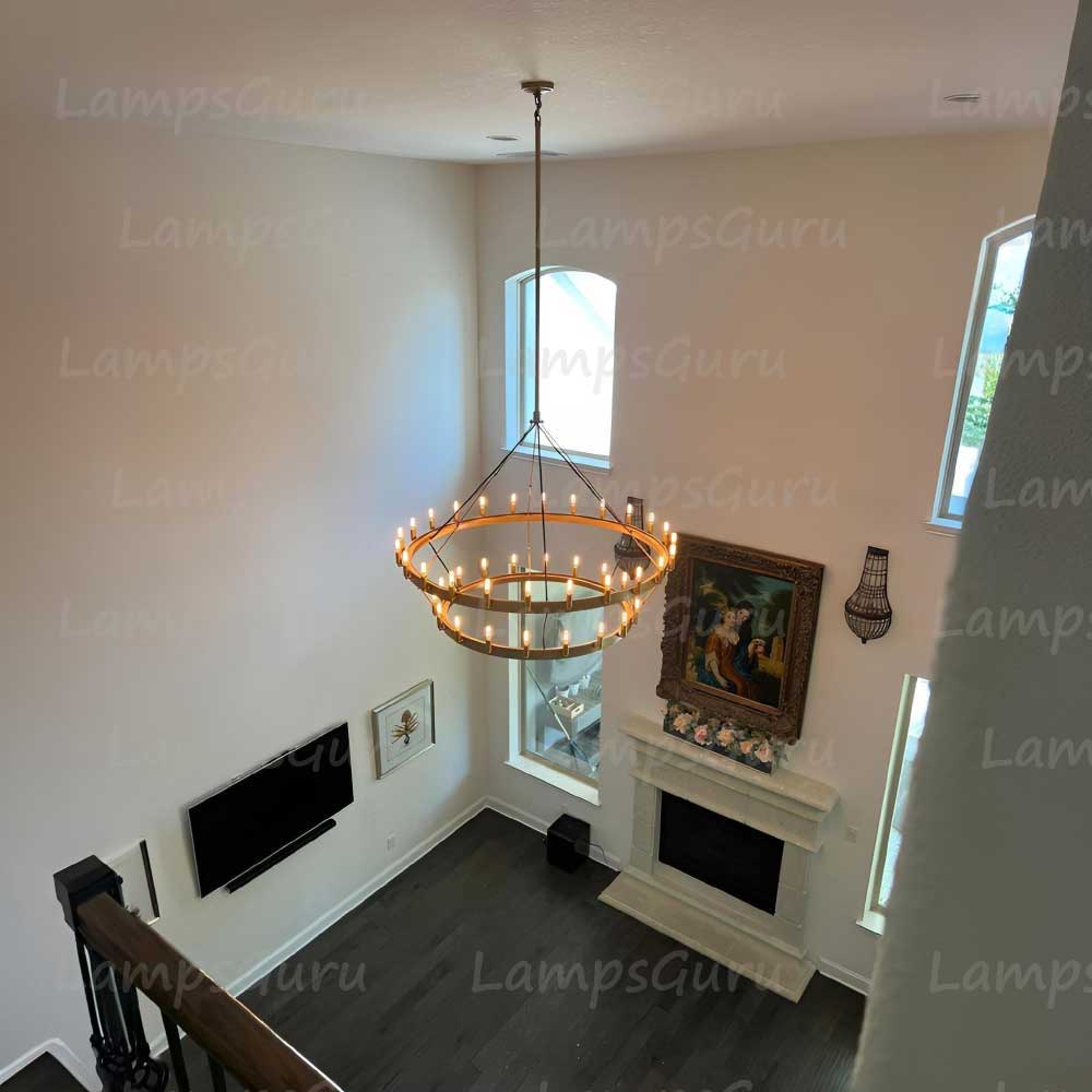 LG Caminoy Vintage Filament Two-Tier Chandelier 50"