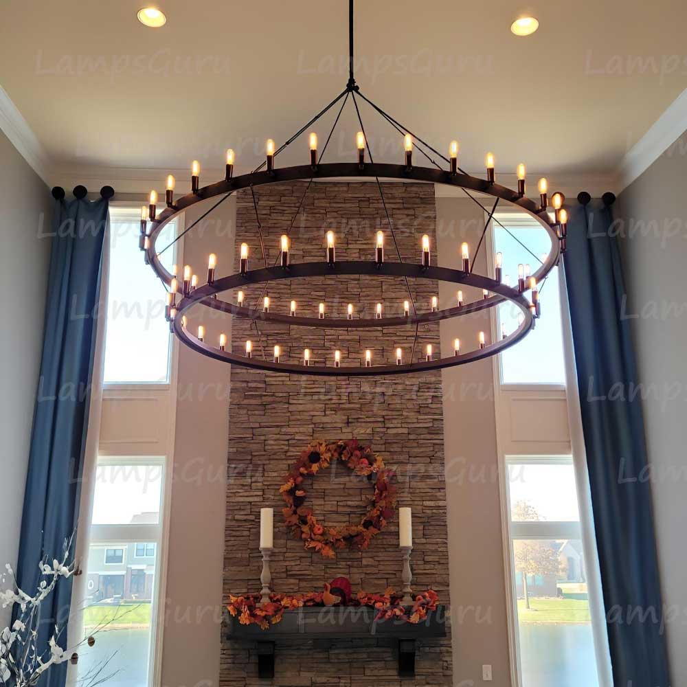 Caminoy Vintage Filament Two-Tier Chandelier 71"