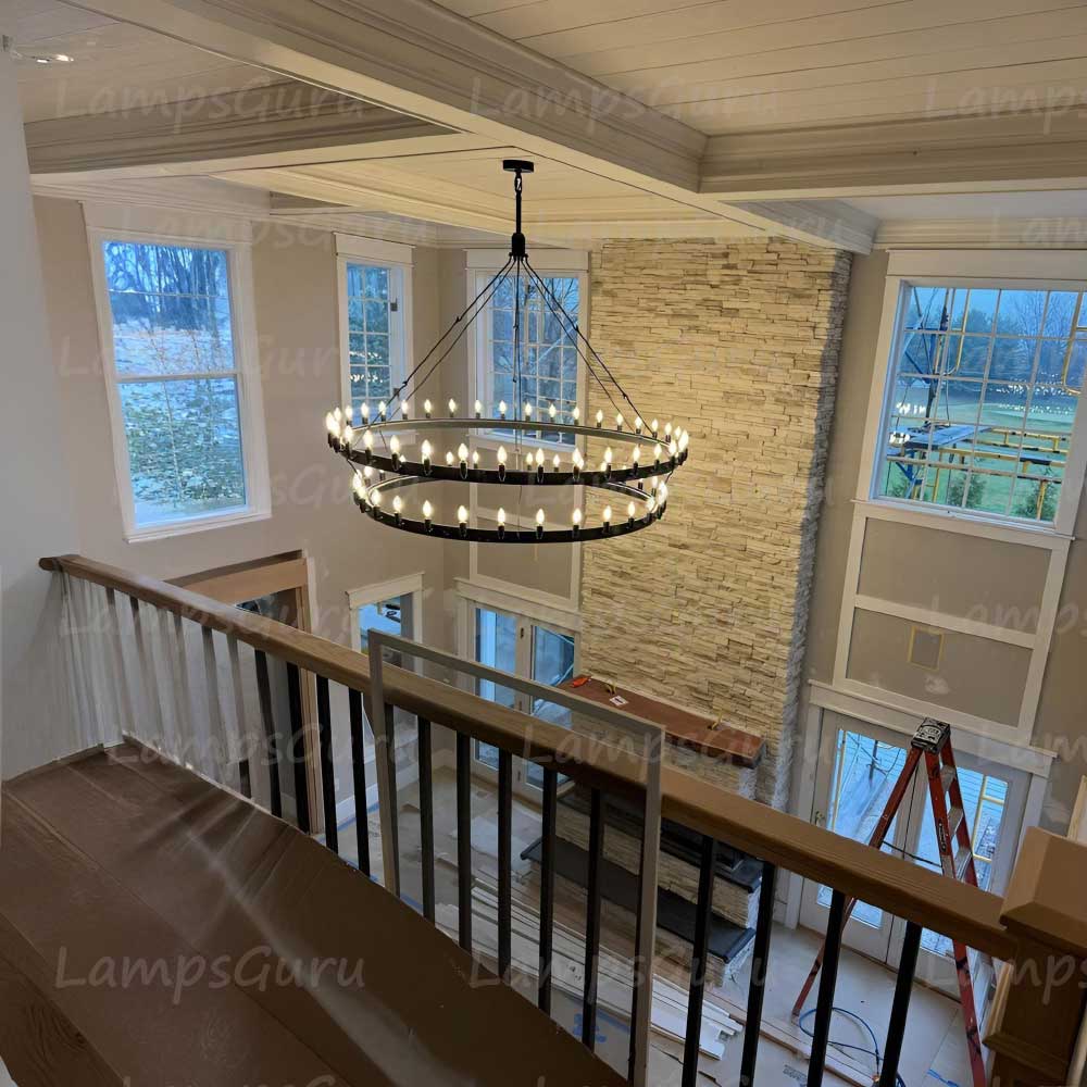 Caminoy Vintage Filament Two-Tier Chandelier 71"