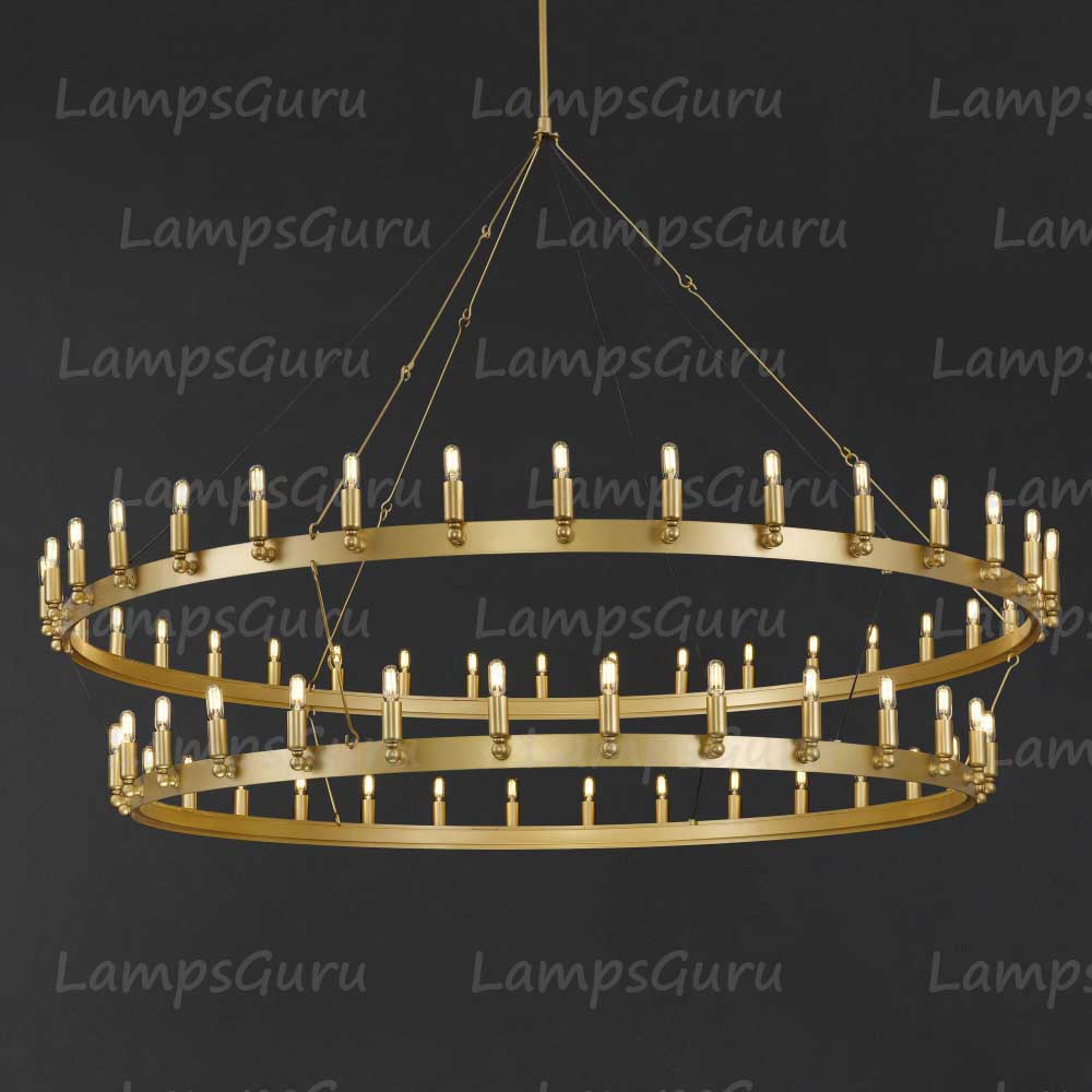 Caminoy Vintage Filament Two-Tier Chandelier 71"