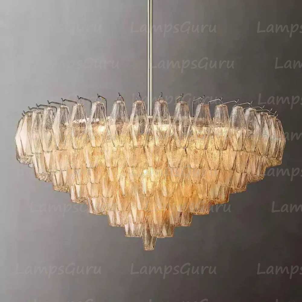 Chiaray Clear Glass Tiered Round Chandelier 37"