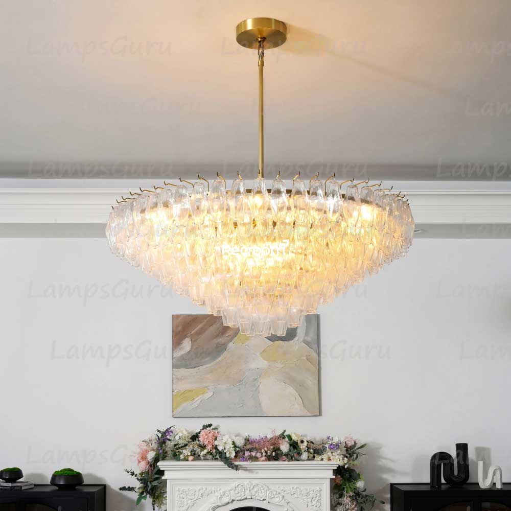 Chiaray Clear Glass Tiered Round Chandelier 47"