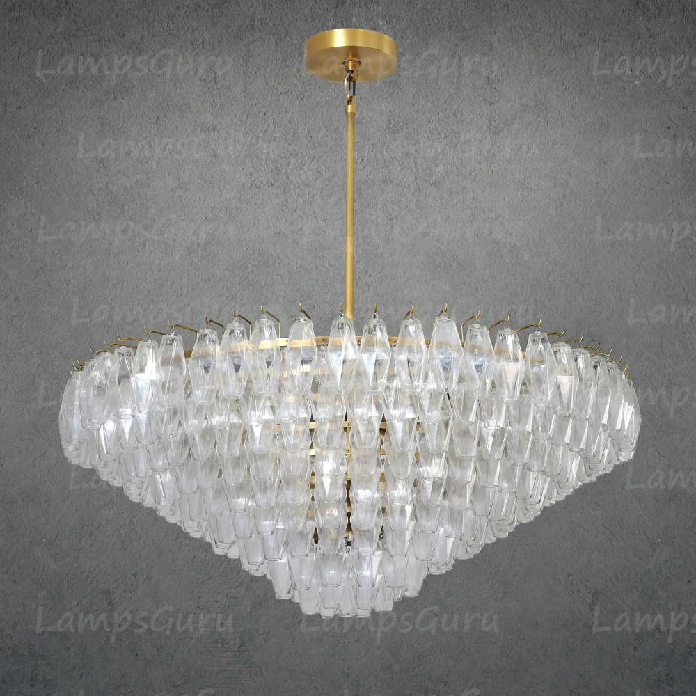 Chiaray Clear Glass Tiered Round Chandelier 47"